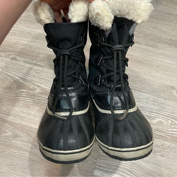 SOREL Womens 1962-010 PAC NYLON Black Ancient Waterproof Sherpa Snow Boots US7 - Picture 4 of 9